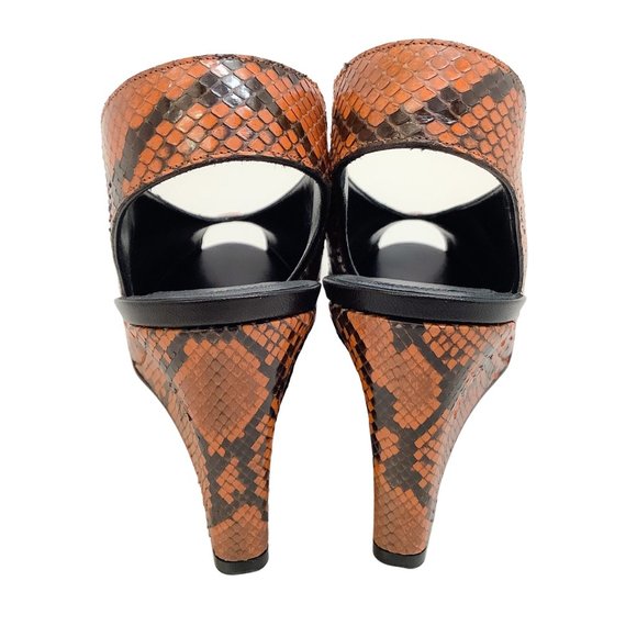 Celine Rust Python Peep Toe Wedges - Picture 5 of 9